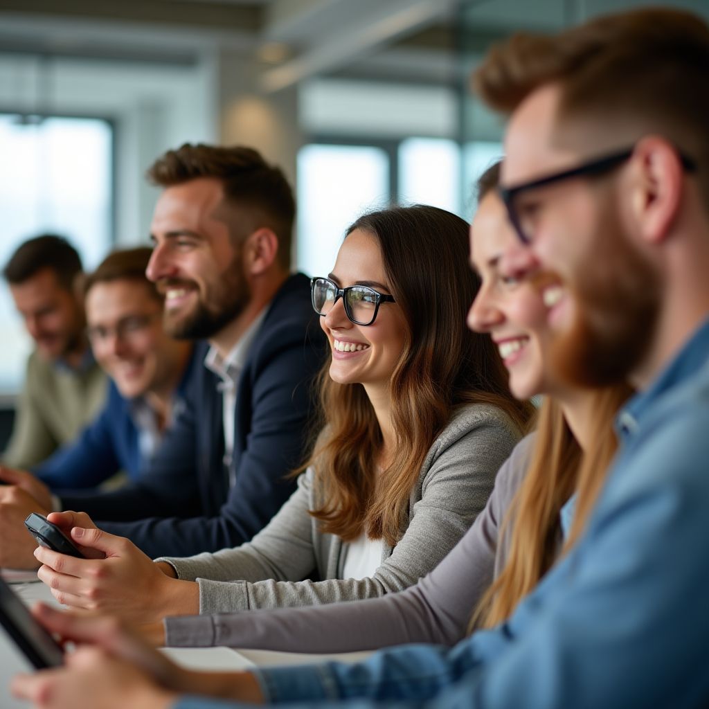 JoyLandia team playing mobile games at our Melbourne office