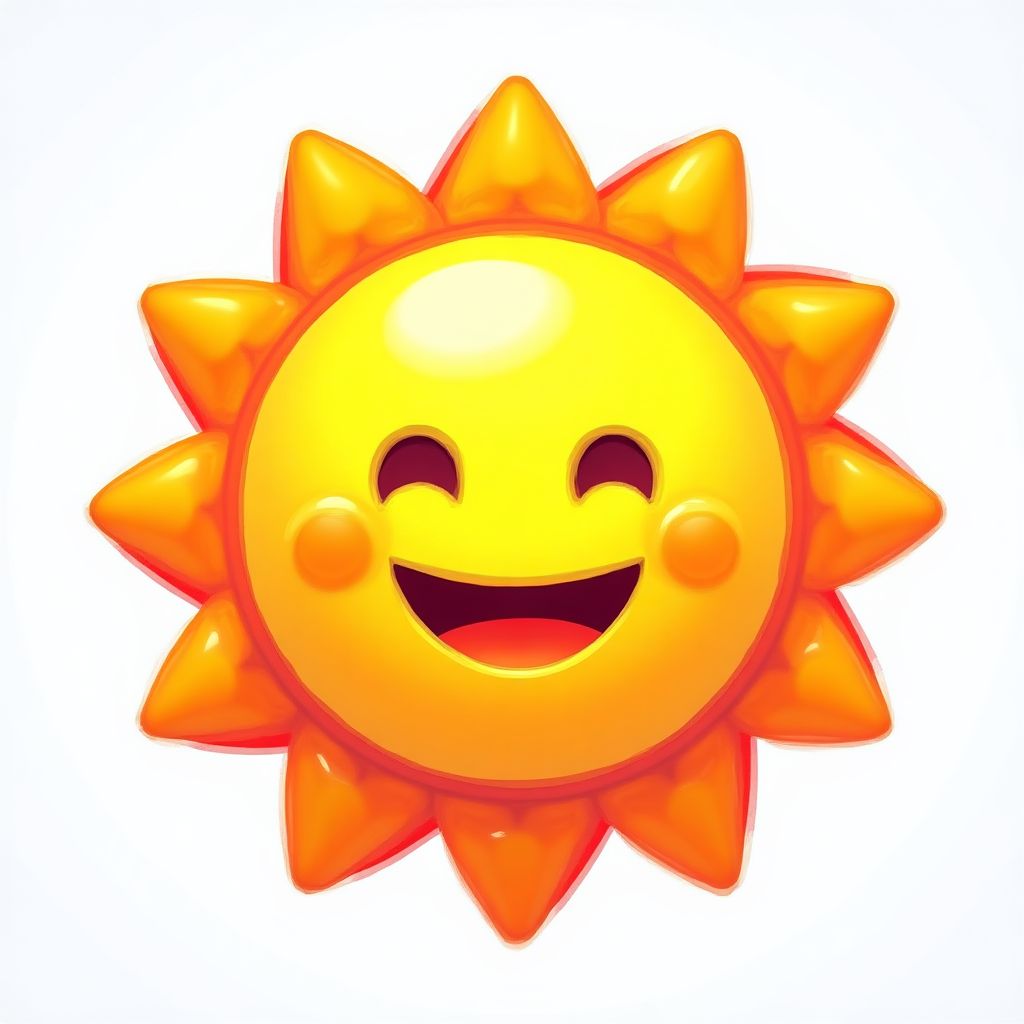 Joy icon with colorful sun design